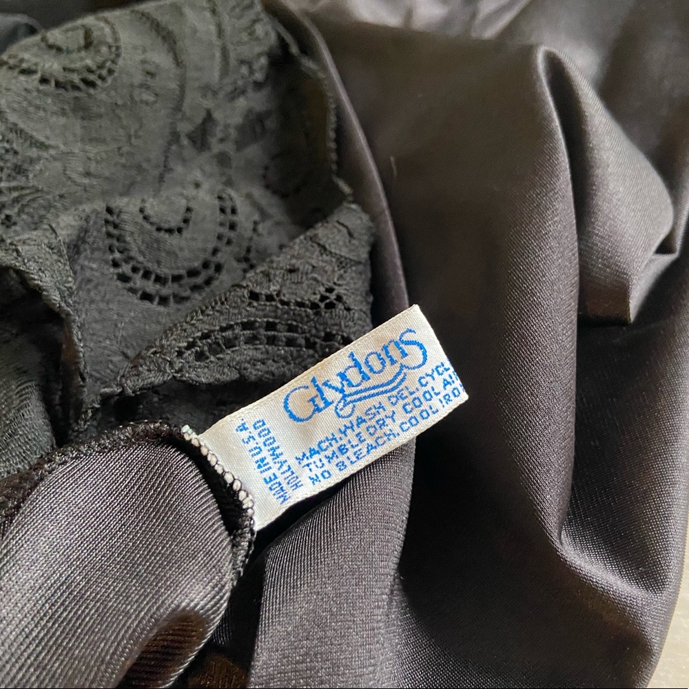Glydons, Vintage Black Lace Racerback Nightgown - Picture 11 of 15
